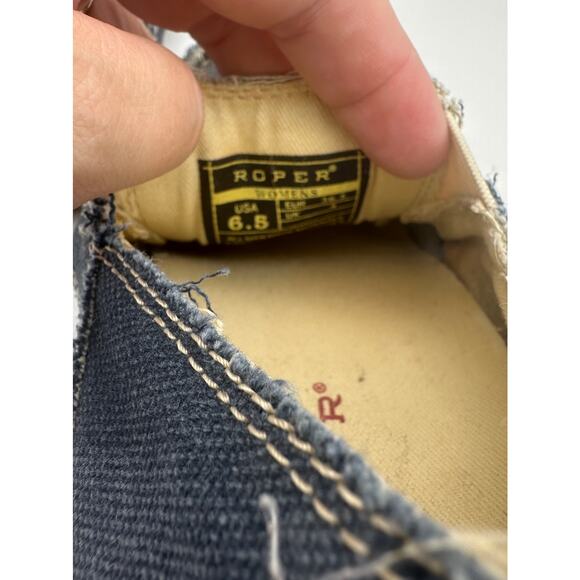 Roper Women's Distressed Denim Moccasins - Picture 5 of 7